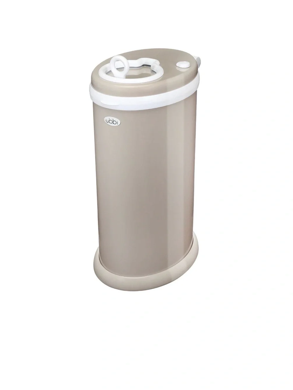Ubbi Beige Diaper Pail with Odor-Locking Lid